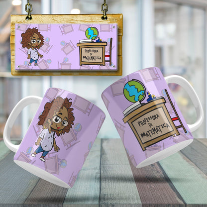Cute Female Teacher Sublimation PNG Bundle | Mug Wrap Design