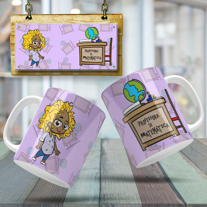 Cute Female Teacher Sublimation PNG Bundle | Mug Wrap Design