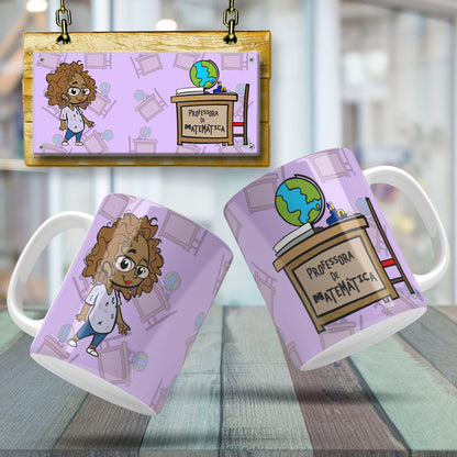 Cute Female Teacher Sublimation PNG Bundle | Mug Wrap Design