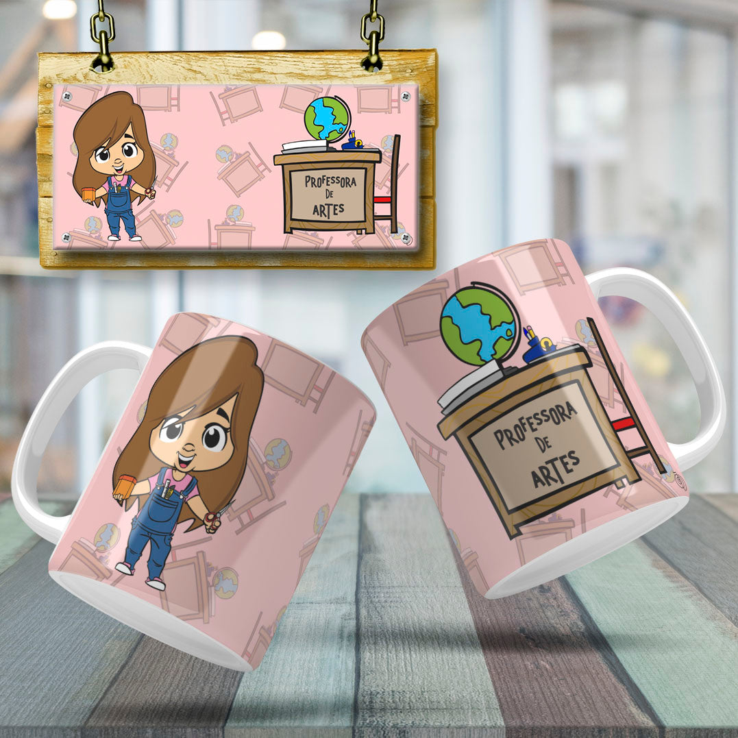 Cute Female Teacher Sublimation PNG Bundle | Mug Wrap Design