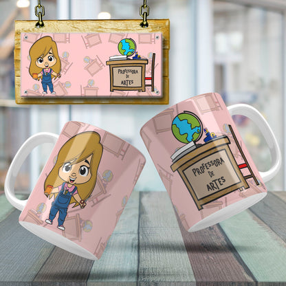 Cute Female Teacher Sublimation PNG Bundle | Mug Wrap Design
