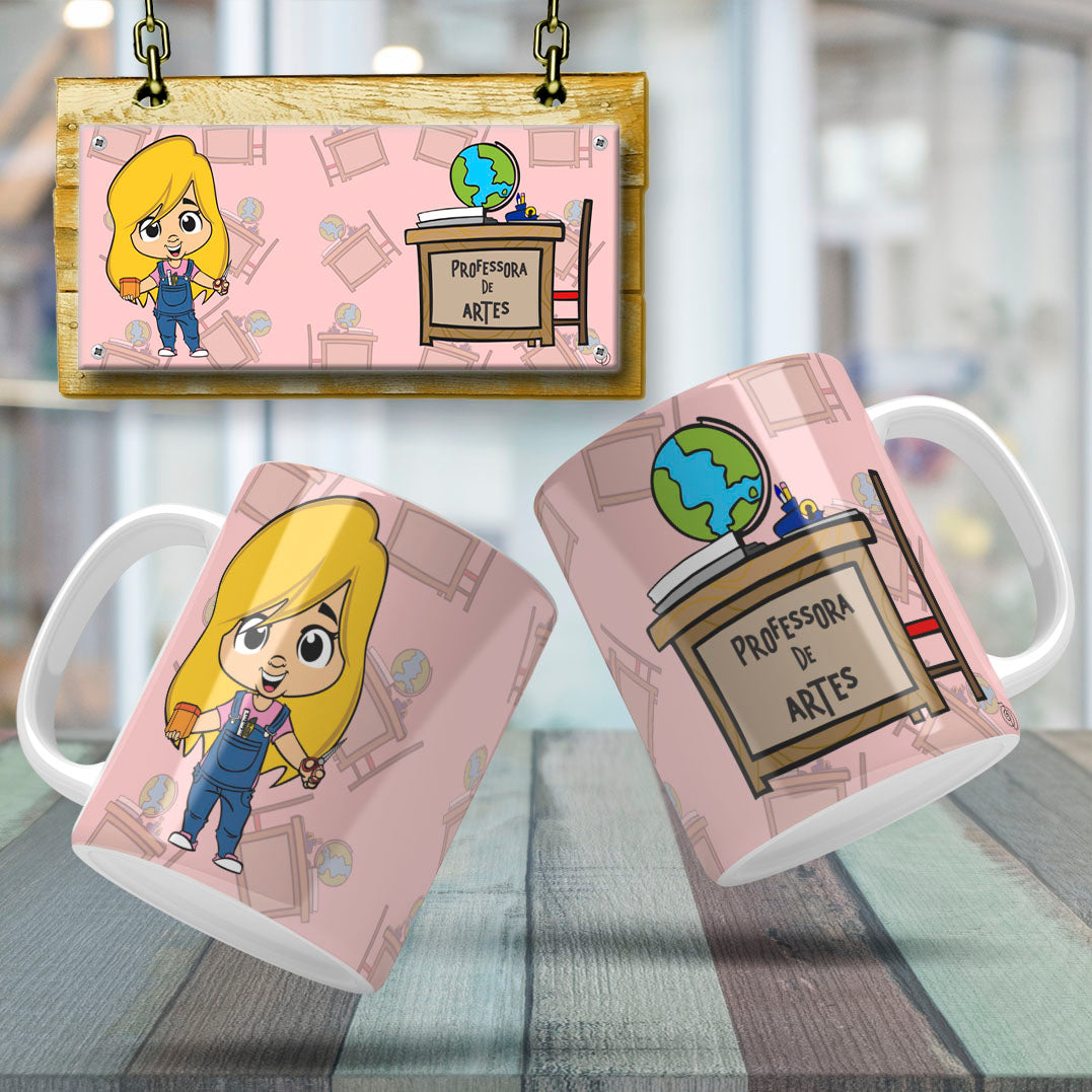 Cute Female Teacher Sublimation PNG Bundle | Mug Wrap Design