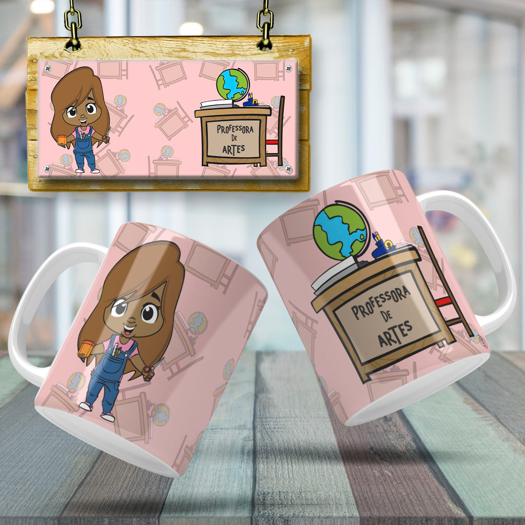 Cute Female Teacher Sublimation PNG Bundle | Mug Wrap Design