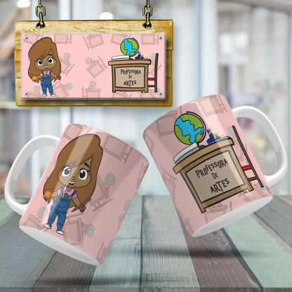 Cute Female Teacher Sublimation PNG Bundle | Mug Wrap Design