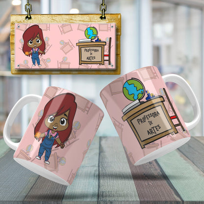 Cute Female Teacher Sublimation PNG Bundle | Mug Wrap Design