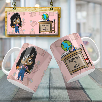 Cute Female Teacher Sublimation PNG Bundle | Mug Wrap Design