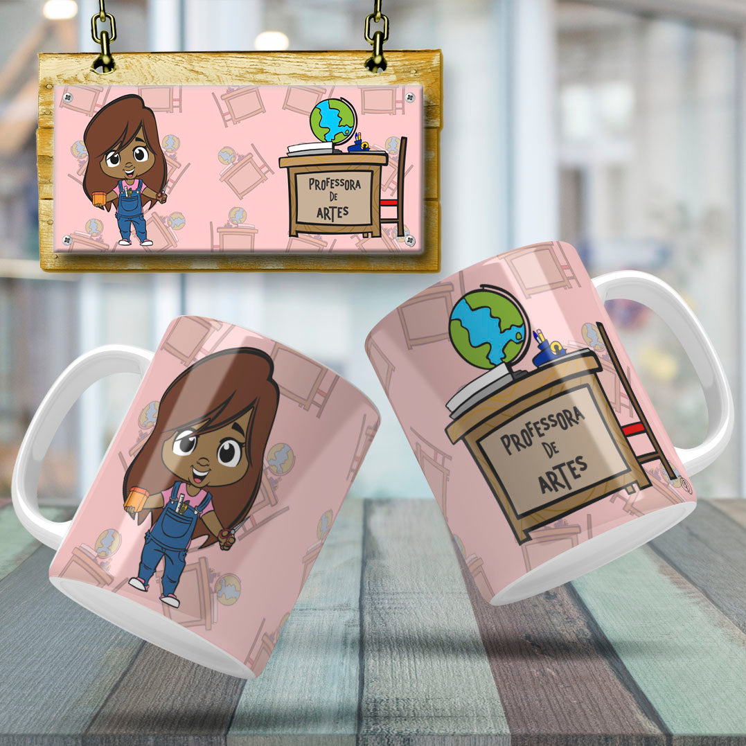 Cute Female Teacher Sublimation PNG Bundle | Mug Wrap Design