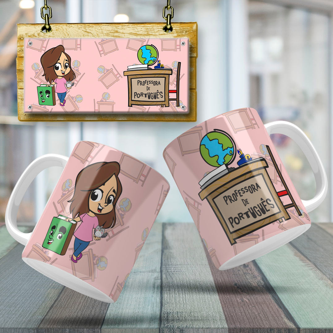 Cute Female Teacher Sublimation PNG Bundle | Mug Wrap Design