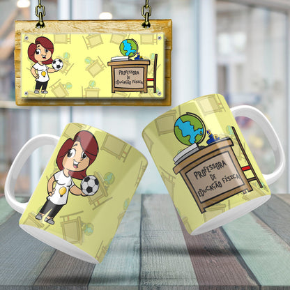 Cute Female Teacher Sublimation PNG Bundle | Mug Wrap Design