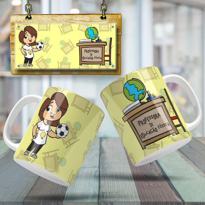 Cute Female Teacher Sublimation PNG Bundle | Mug Wrap Design