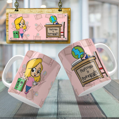 Cute Female Teacher Sublimation PNG Bundle | Mug Wrap Design