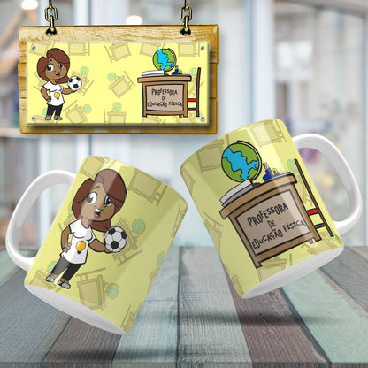 Cute Female Teacher Sublimation PNG Bundle | Mug Wrap Design