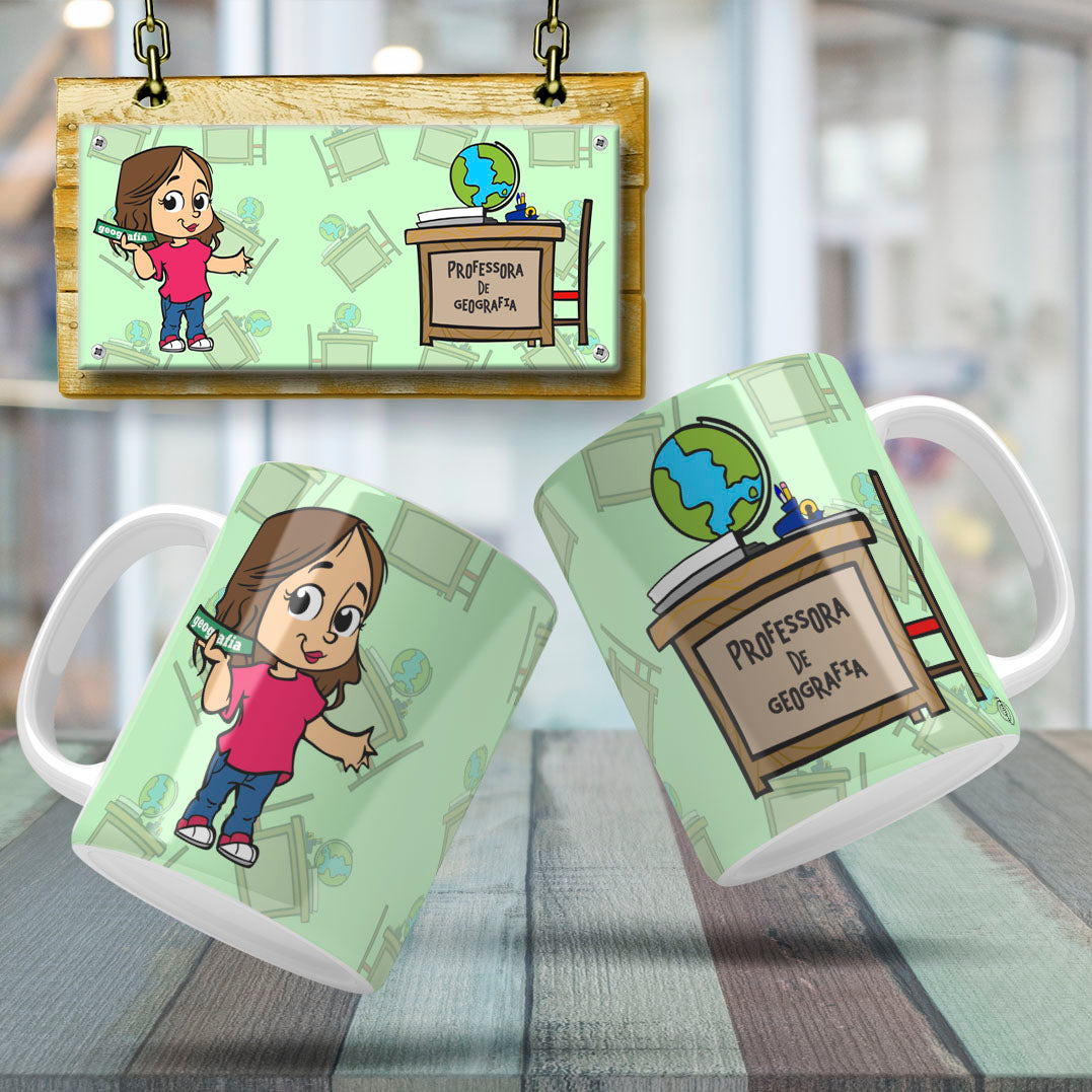 Cute Female Teacher Sublimation PNG Bundle | Mug Wrap Design
