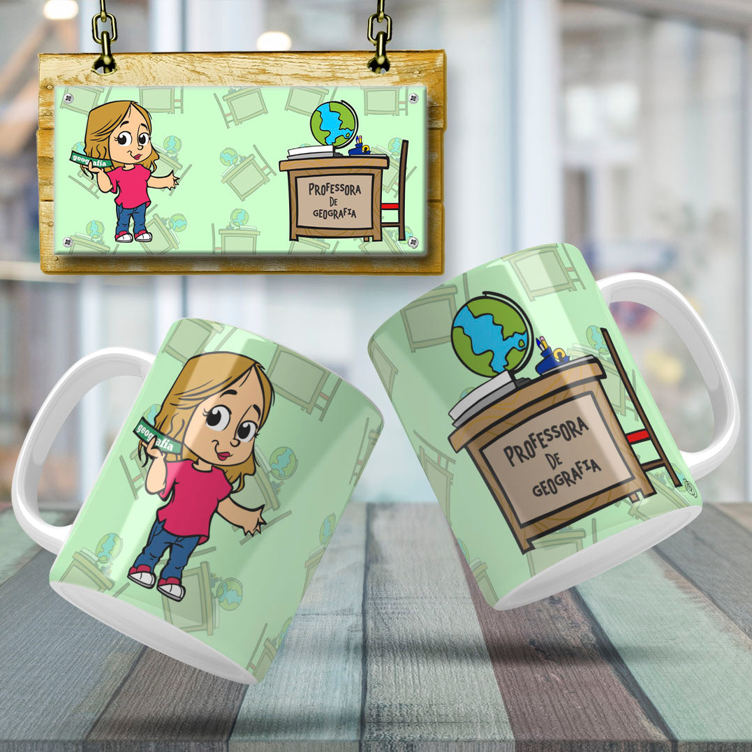 Cute Female Teacher Sublimation PNG Bundle | Mug Wrap Design