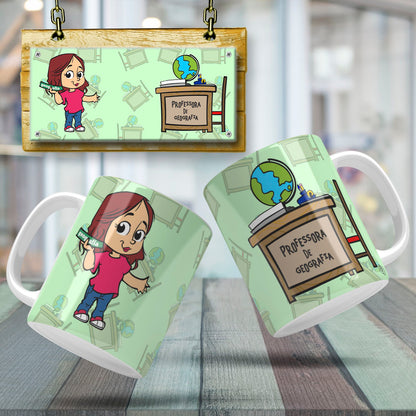 Cute Female Teacher Sublimation PNG Bundle | Mug Wrap Design