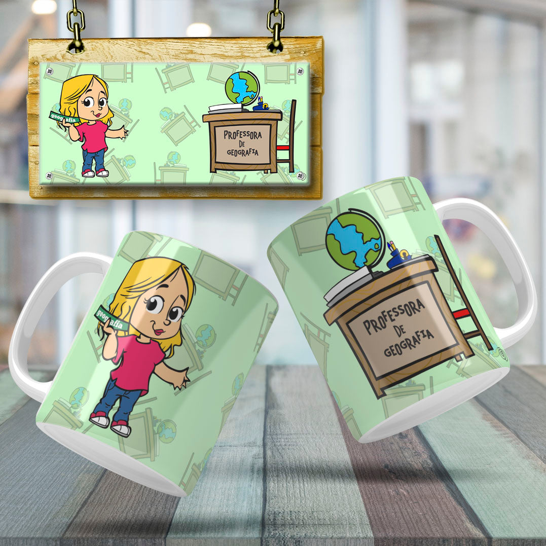 Cute Female Teacher Sublimation PNG Bundle | Mug Wrap Design