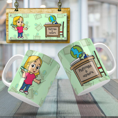 Cute Female Teacher Sublimation PNG Bundle | Mug Wrap Design