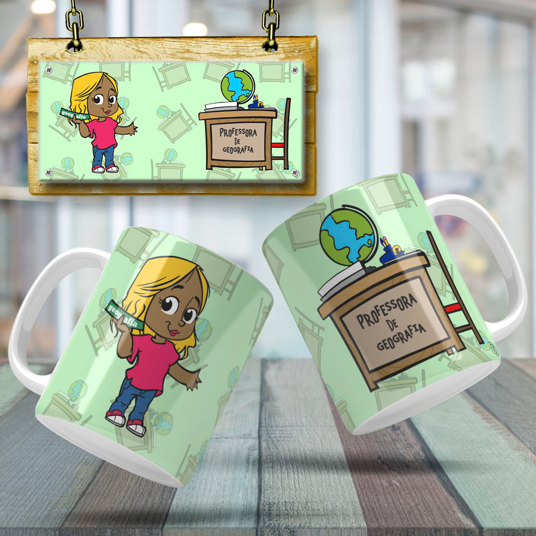 Cute Female Teacher Sublimation PNG Bundle | Mug Wrap Design