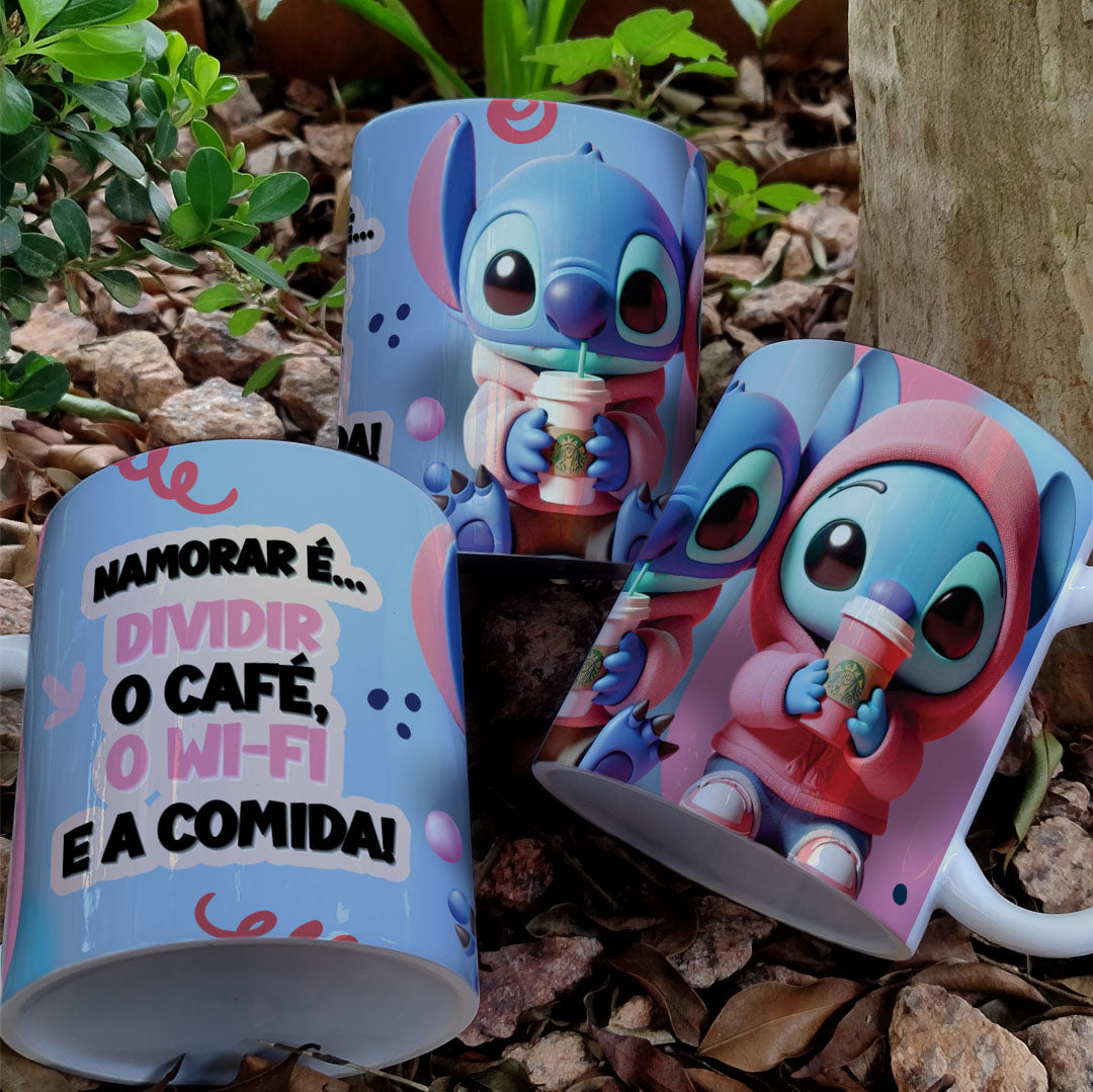 Stitch Valentine’s Day Mug PNG Bundle | Cute Love Cartoon Designs | Editable Designs