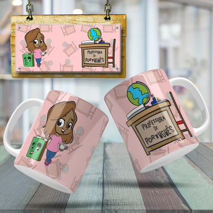 Cute Female Teacher Sublimation PNG Bundle | Mug Wrap Design