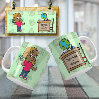 Cute Female Teacher Sublimation PNG Bundle | Mug Wrap Design