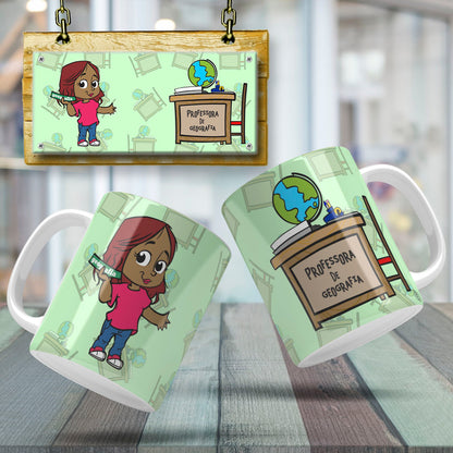 Cute Female Teacher Sublimation PNG Bundle | Mug Wrap Design
