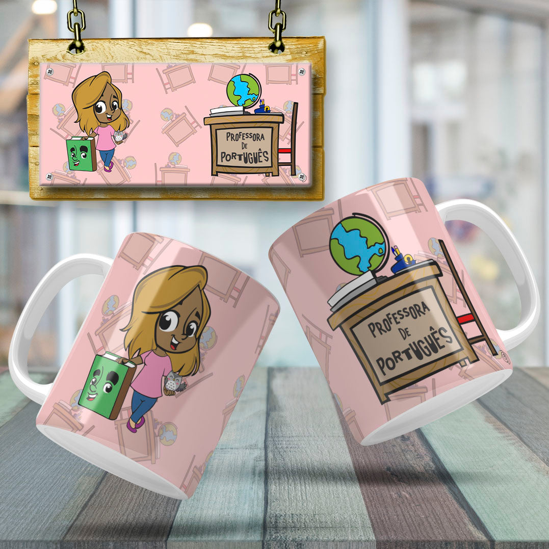 Cute Female Teacher Sublimation PNG Bundle | Mug Wrap Design