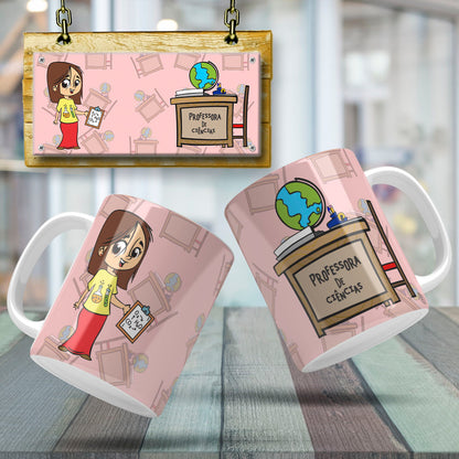 Cute Female Teacher Sublimation PNG Bundle | Mug Wrap Design