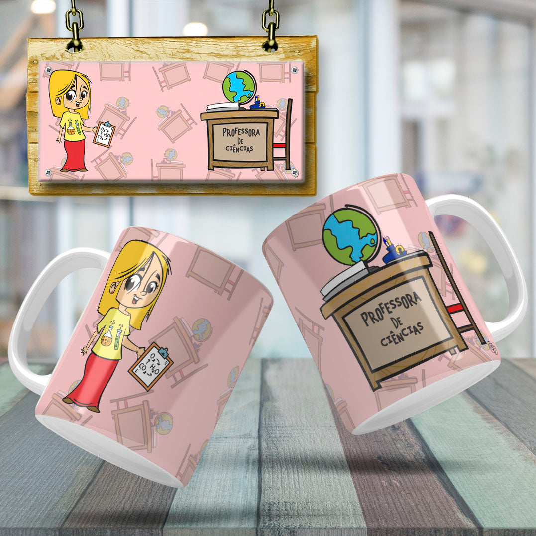 Cute Female Teacher Sublimation PNG Bundle | Mug Wrap Design