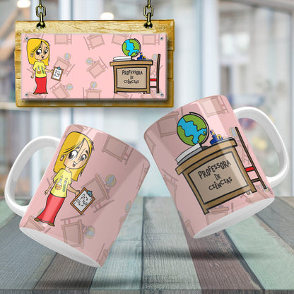 Cute Female Teacher Sublimation PNG Bundle | Mug Wrap Design