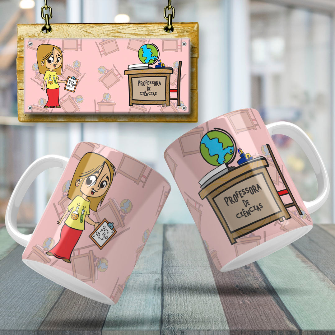 Cute Female Teacher Sublimation PNG Bundle | Mug Wrap Design