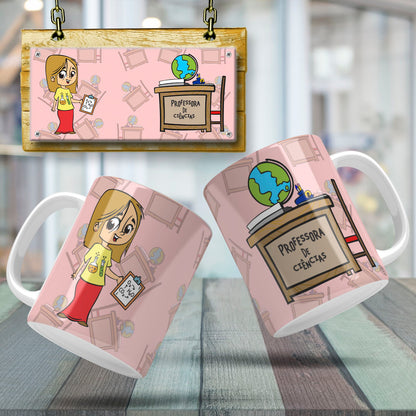 Cute Female Teacher Sublimation PNG Bundle | Mug Wrap Design