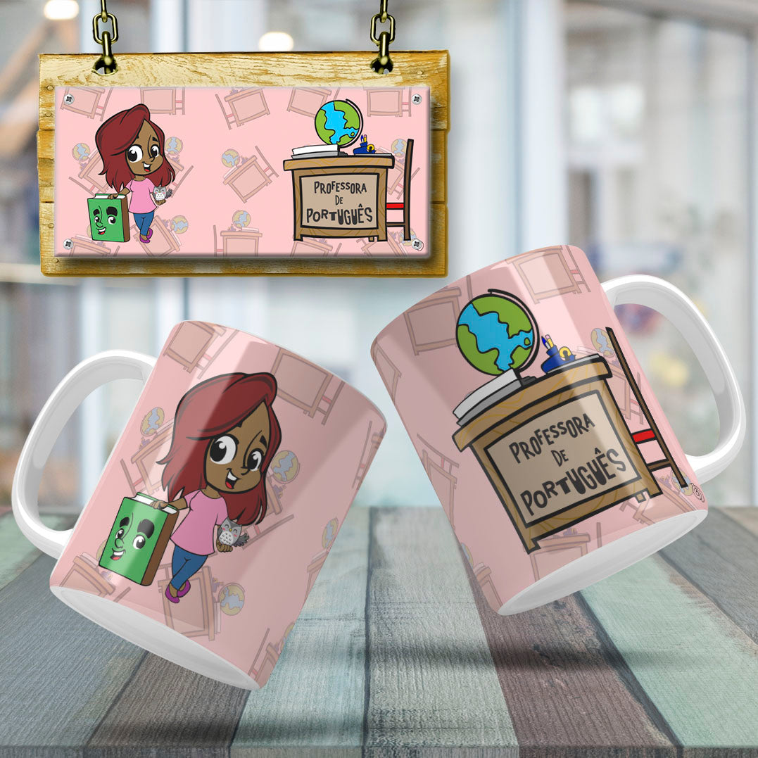 Cute Female Teacher Sublimation PNG Bundle | Mug Wrap Design