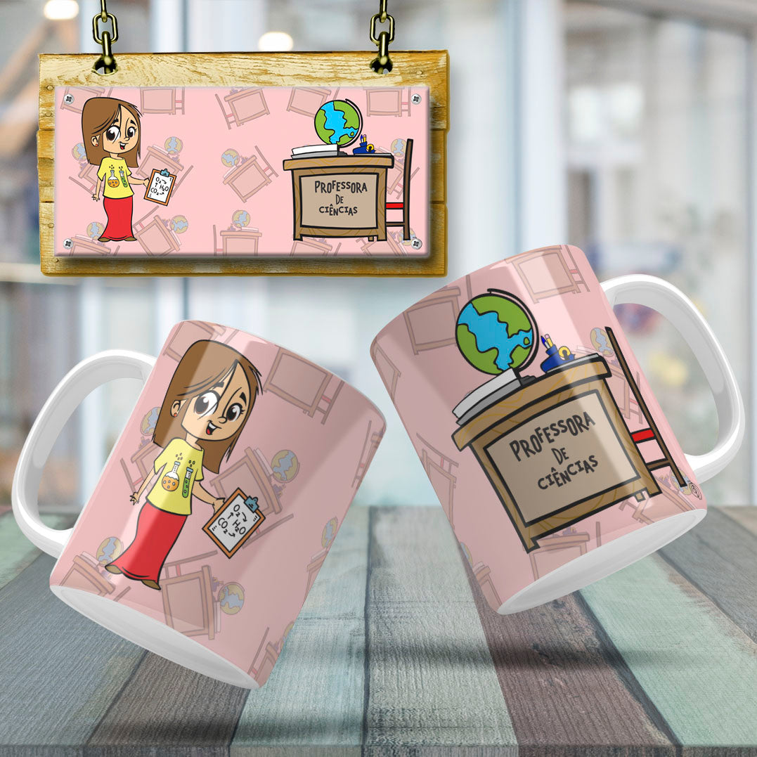 Cute Female Teacher Sublimation PNG Bundle | Mug Wrap Design