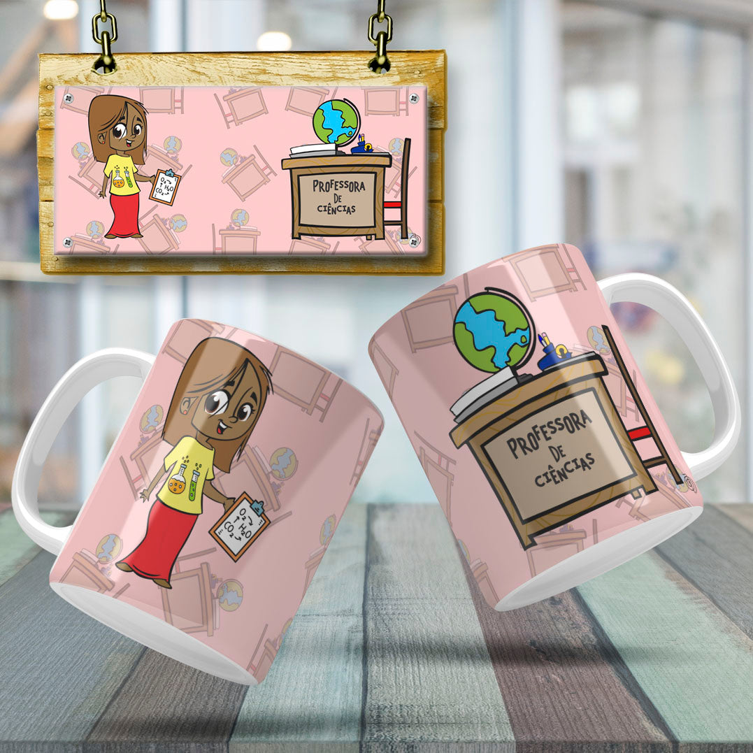 Cute Female Teacher Sublimation PNG Bundle | Mug Wrap Design