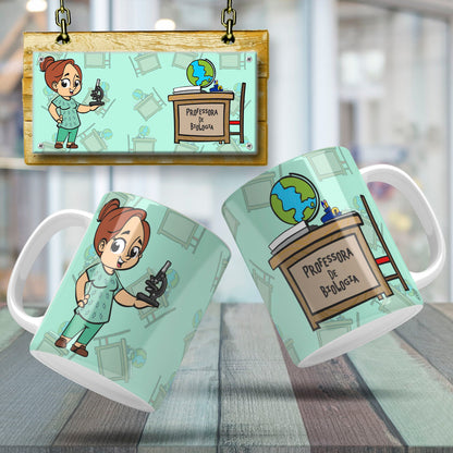 Cute Female Teacher Sublimation PNG Bundle | Mug Wrap Design