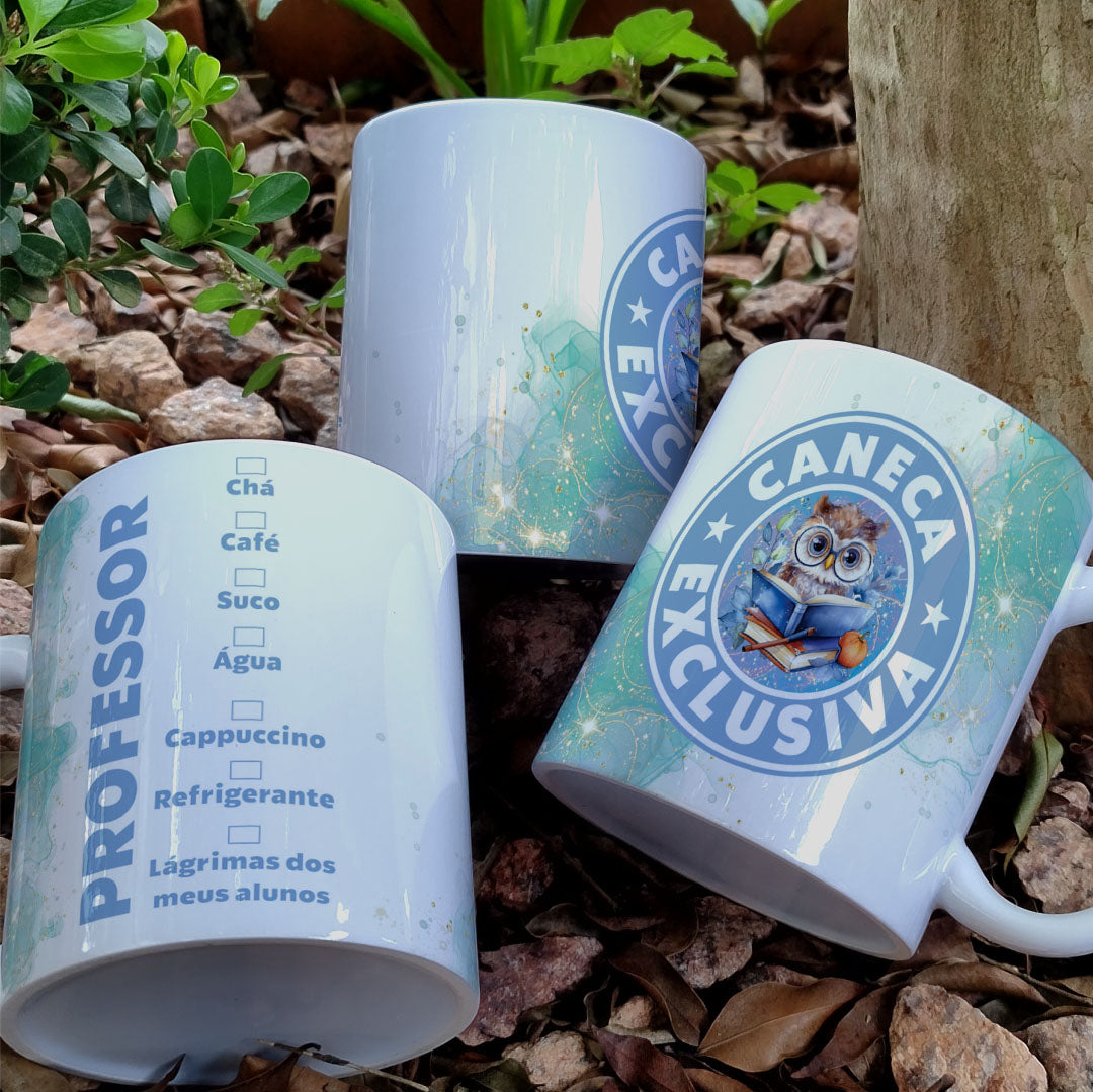 Funny Teacher Mug Wrap Sublimation PNG Bundle | Coffee Shop Style Wise Owl Mug PNG