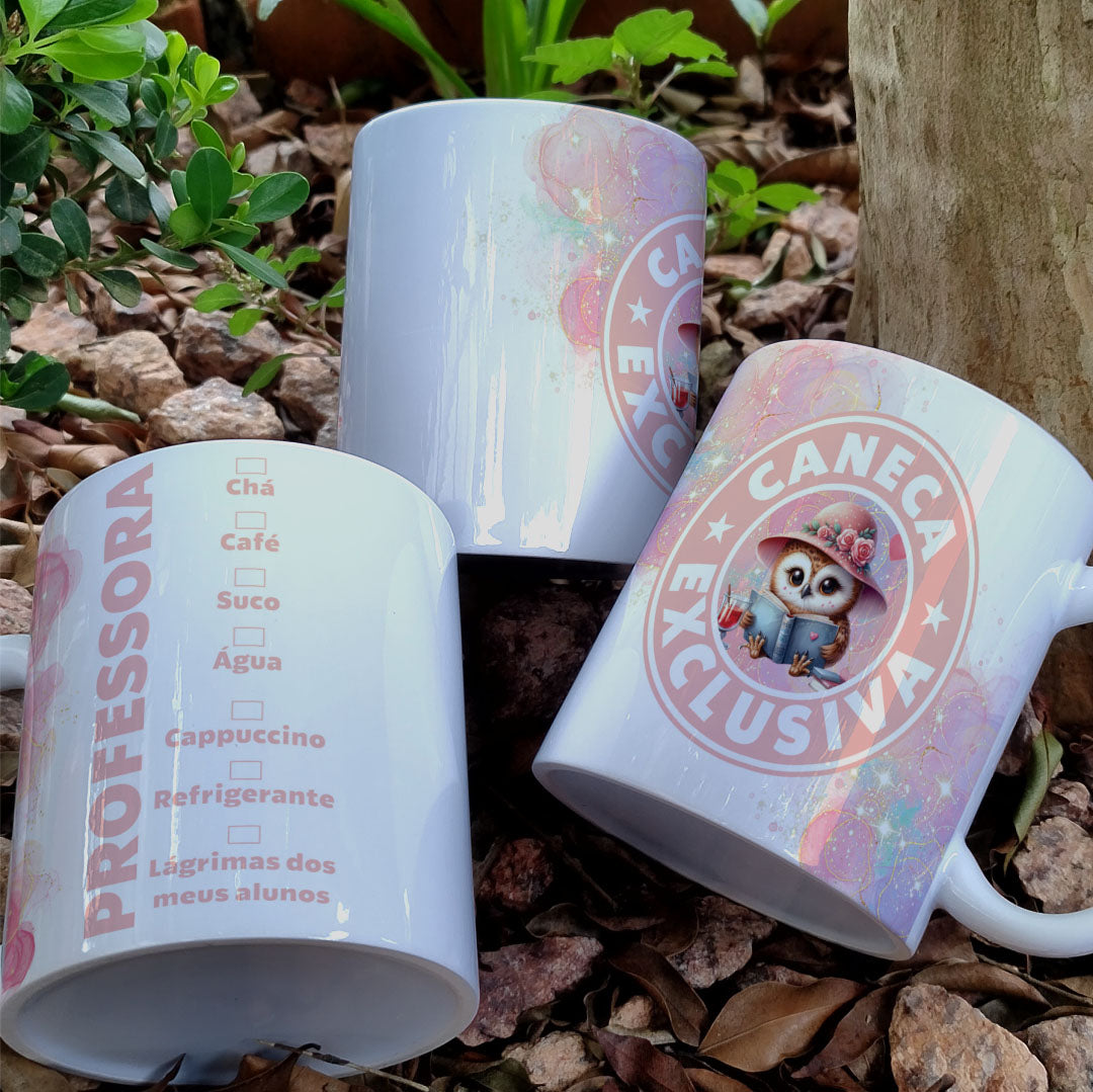 Funny Teacher Mug Wrap Sublimation PNG Bundle | Coffee Shop Style Wise Owl Mug PNG