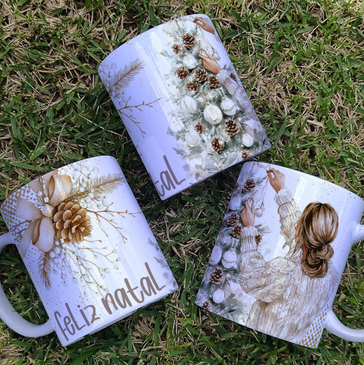 Christmas Mug Sublimation Bundle | Elegant Holiday Mug Wrap Designs
