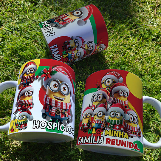 Funny Christmas Mug Sublimation PNG | Minion Style Holiday Mug Wrap