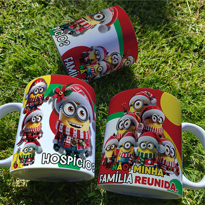 Funny Christmas Mug Sublimation PNG | Minion Style Holiday Mug Wrap