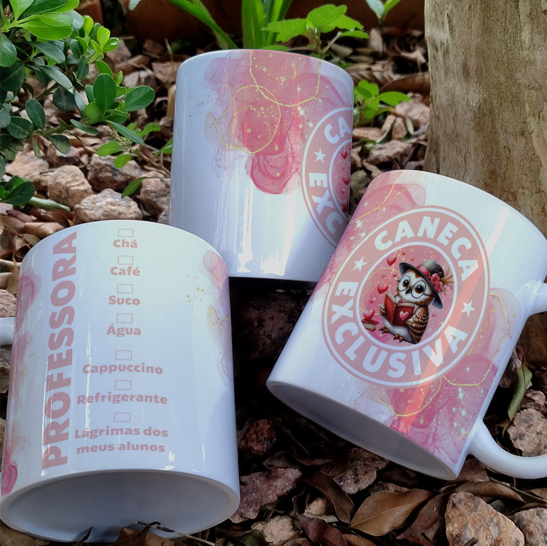 Funny Teacher Mug Wrap Sublimation PNG Bundle | Coffee Shop Style Wise Owl Mug PNG