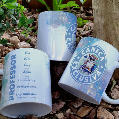 Funny Teacher Mug Wrap Sublimation PNG Bundle | Coffee Shop Style Wise Owl Mug PNG