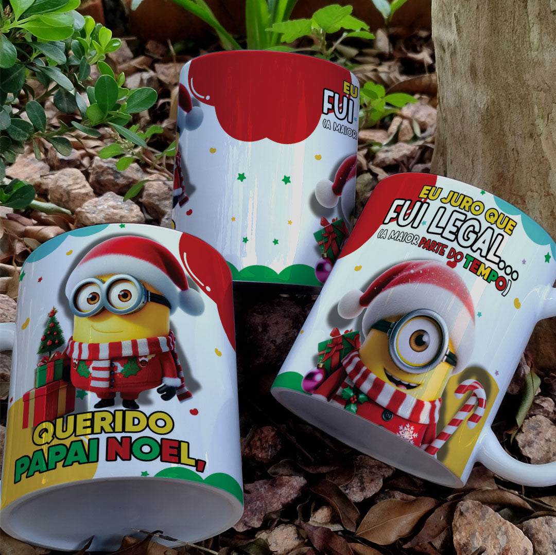 Funny Christmas Mug Sublimation PNG | Minion Style Holiday Mug Wrap