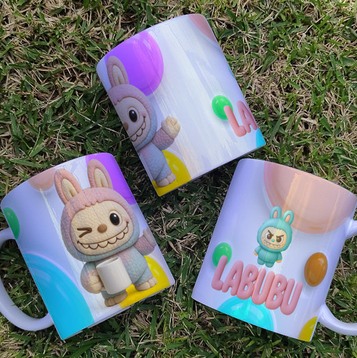 Labubu Mug Sublimation Design | Cute & Quirky Art Toy Coffee Cup