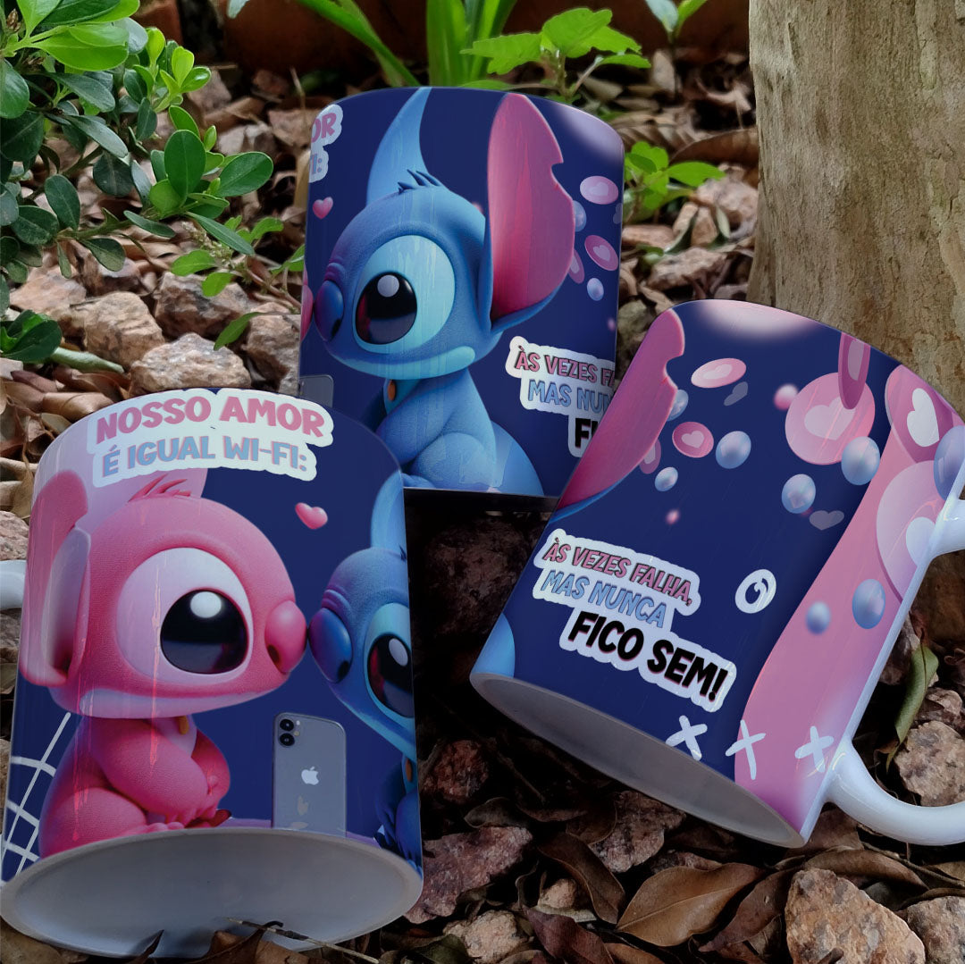 Stitch Valentine’s Day Mug PNG Bundle | Cute Love Cartoon Designs | Editable Designs