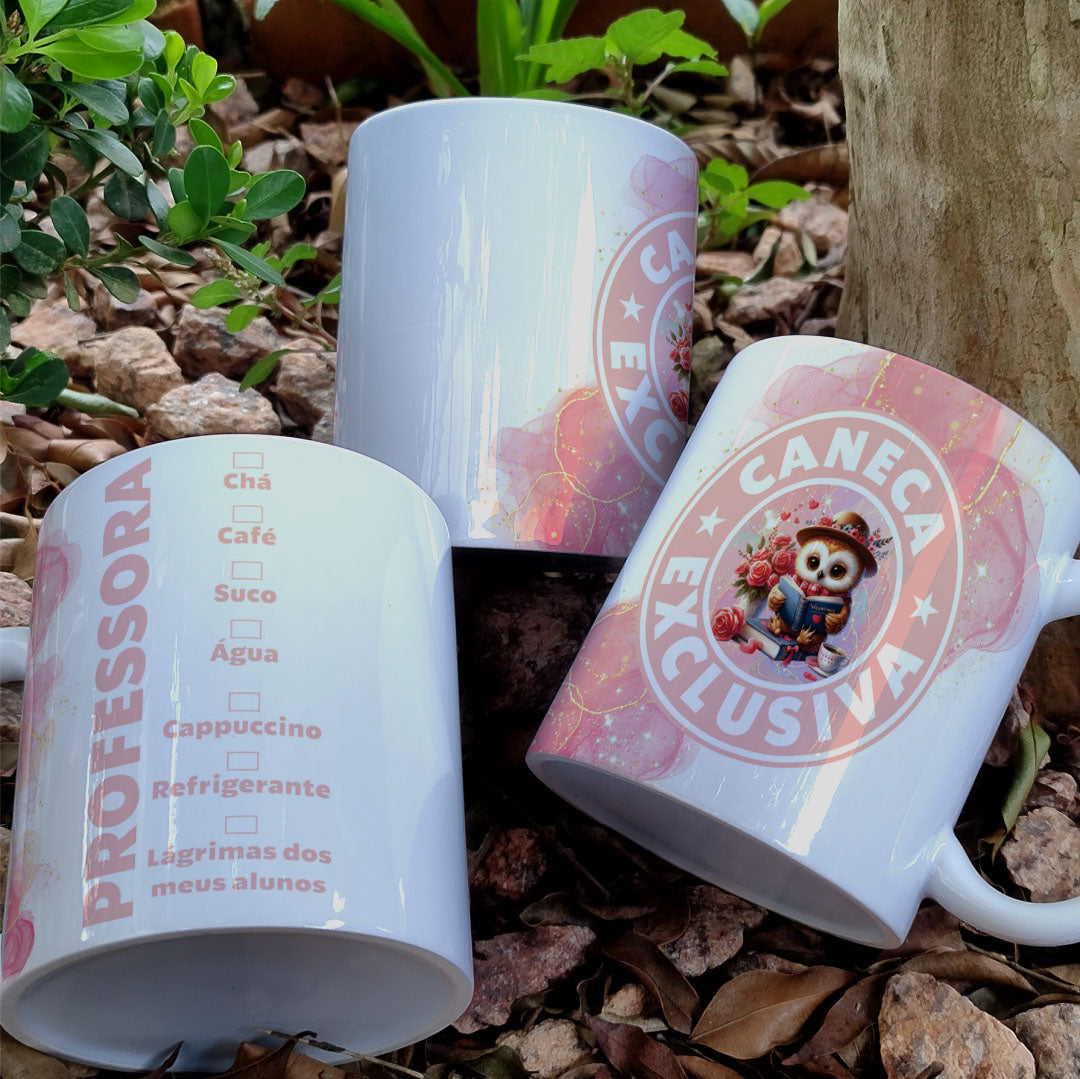 Funny Teacher Mug Wrap Sublimation PNG Bundle | Coffee Shop Style Wise Owl Mug PNG