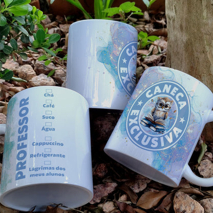 Funny Teacher Mug Wrap Sublimation PNG Bundle | Coffee Shop Style Wise Owl Mug PNG