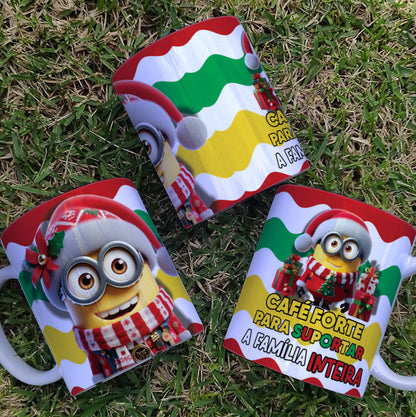 Funny Christmas Mug Sublimation PNG | Minion Style Holiday Mug Wrap