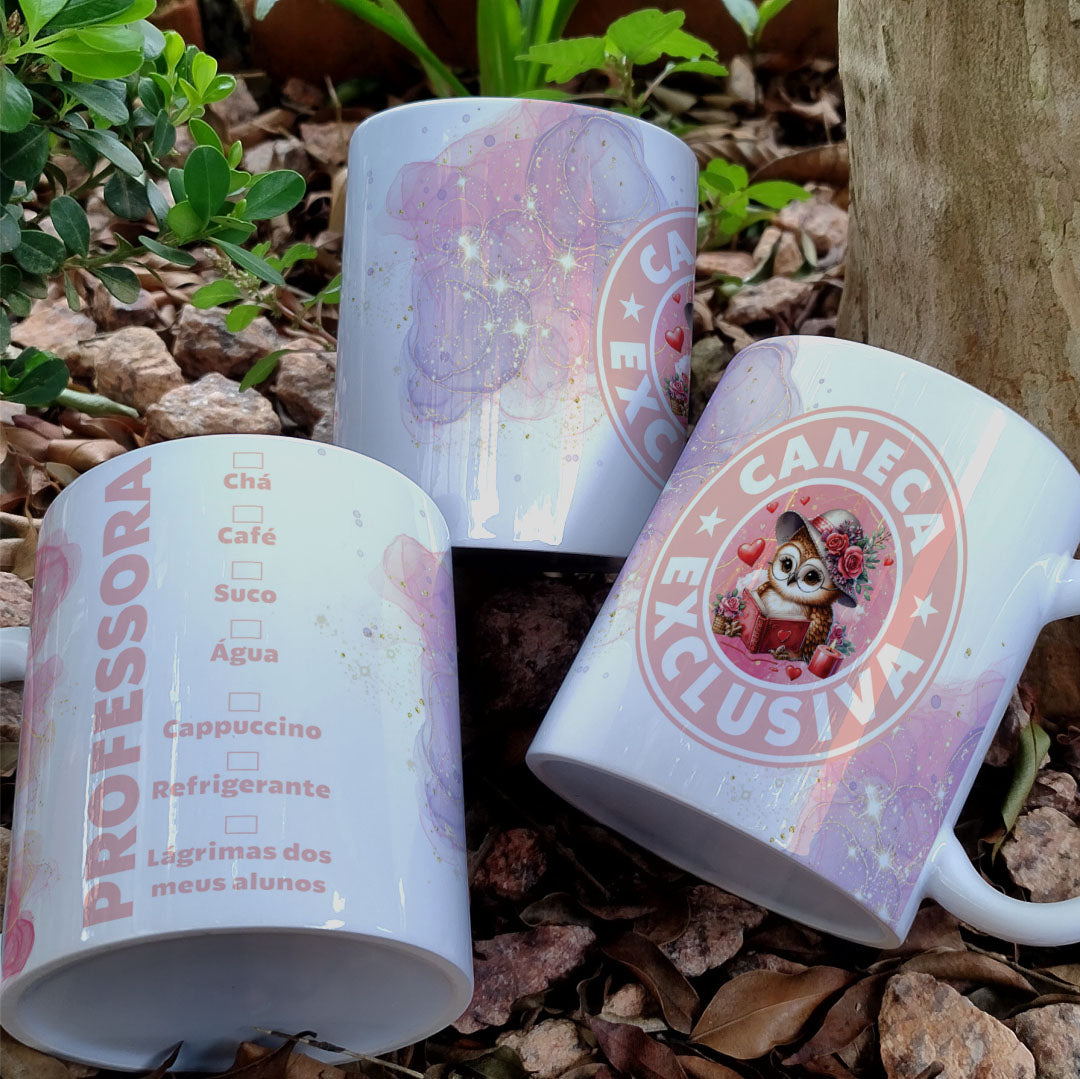 Funny Teacher Mug Wrap Sublimation PNG Bundle | Coffee Shop Style Wise Owl Mug PNG